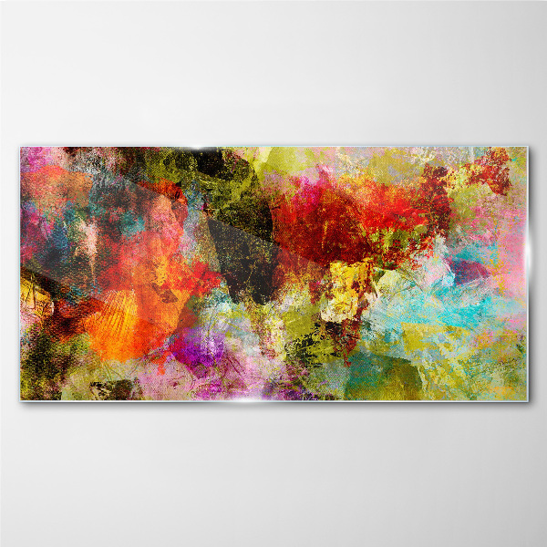 Colorful chaos of abstraction Glass Print
