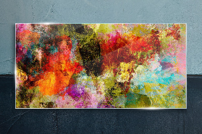 Colorful chaos of abstraction Glass Print