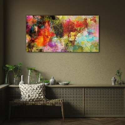 Colorful chaos of abstraction Glass Print