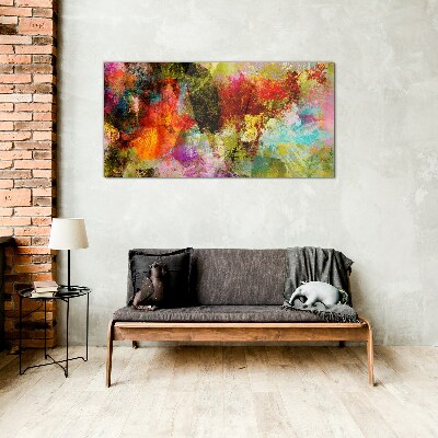 Colorful chaos of abstraction Glass Print