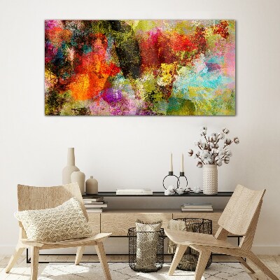 Colorful chaos of abstraction Glass Print
