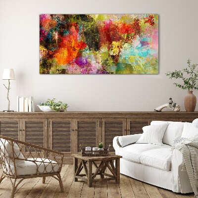 Colorful chaos of abstraction Glass Print