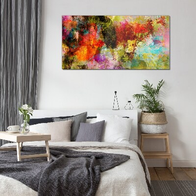 Colorful chaos of abstraction Glass Print