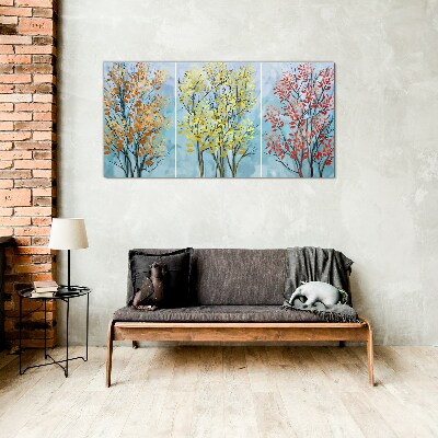 Autumn trees in colors Glass Print