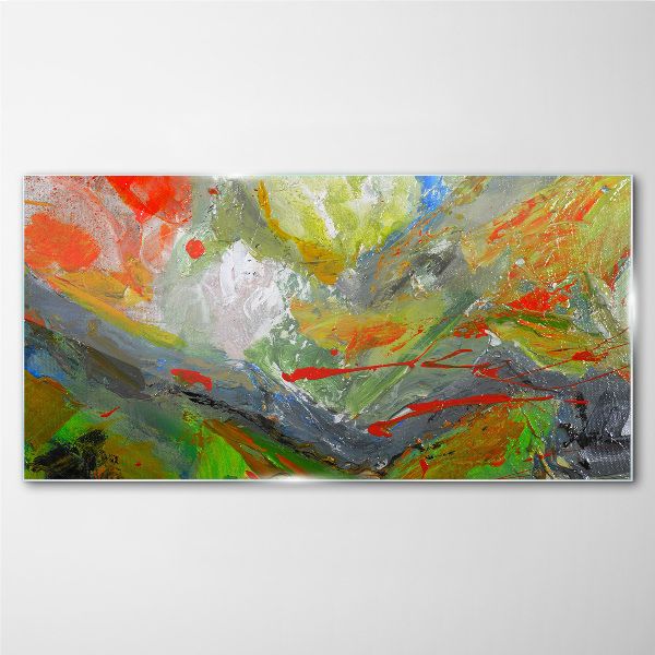 Dynamic explosion of colors Glass Print