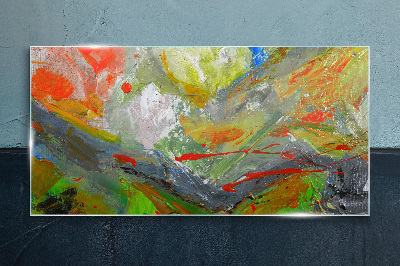 Dynamic explosion of colors Glass Print