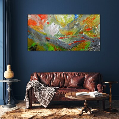 Dynamic explosion of colors Glass Print