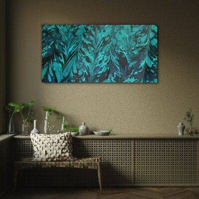 Turquoise swirls of abstraction Glass Print