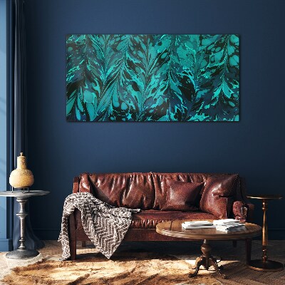 Turquoise swirls of abstraction Glass Print