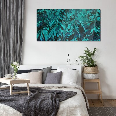 Turquoise swirls of abstraction Glass Print
