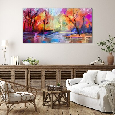 Colorful autumn landscape Glass Print