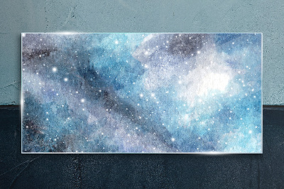Cosmic nebula in shades of blue Glass Print