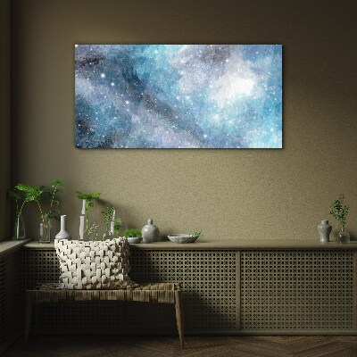 Cosmic nebula in shades of blue Glass Print