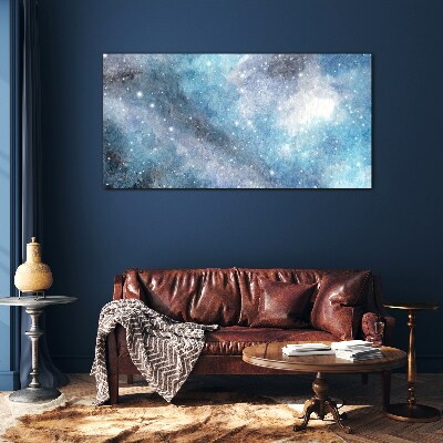 Cosmic nebula in shades of blue Glass Print