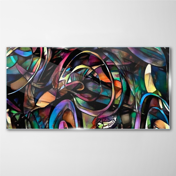 Colorful abstractions in glass Glass Print
