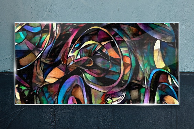 Colorful abstractions in glass Glass Print