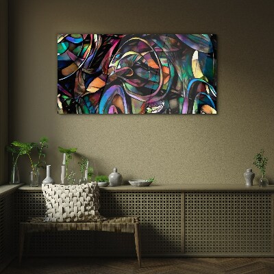 Colorful abstractions in glass Glass Print