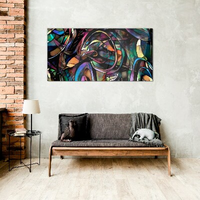 Colorful abstractions in glass Glass Print