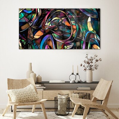 Colorful abstractions in glass Glass Print