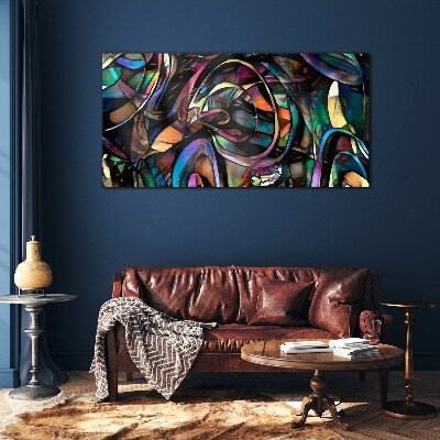 Colorful abstractions in glass Glass Print