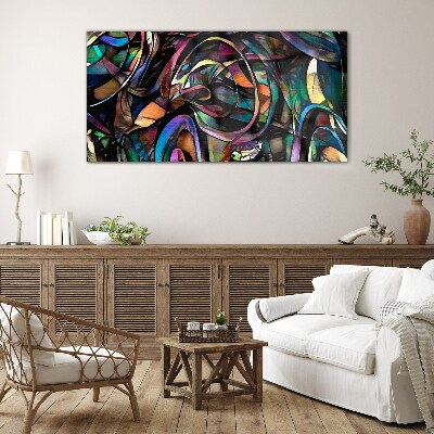 Colorful abstractions in glass Glass Print
