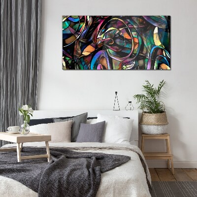 Modern abstraction Glass Print