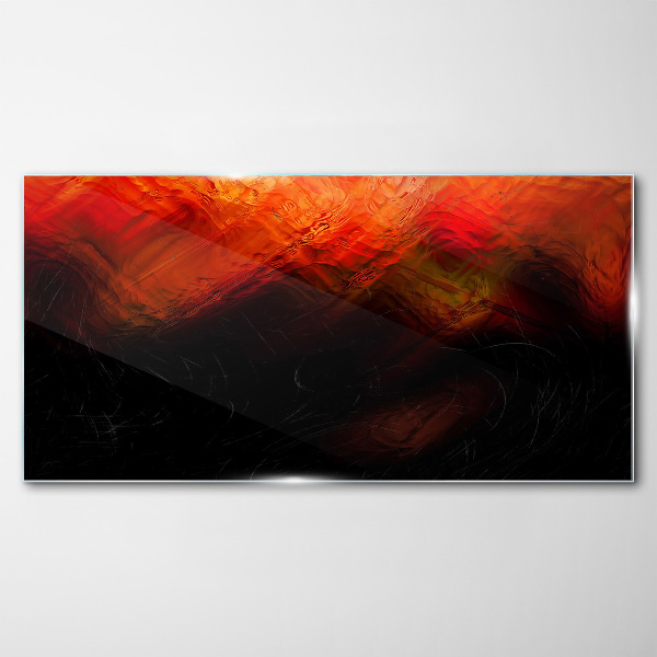 Sunset on Fire Glass Print