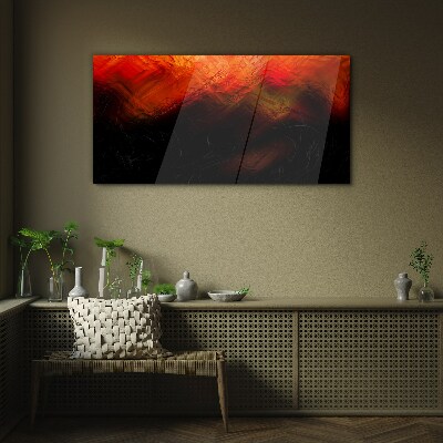 Sunset on Fire Glass Print