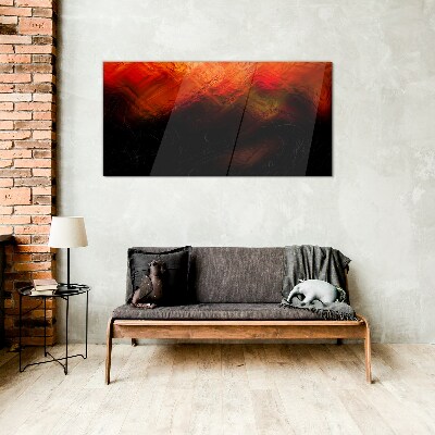 Sunset on Fire Glass Print