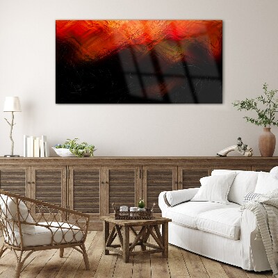 Sunset on Fire Glass Print