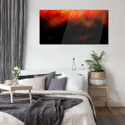 Sunset on Fire Glass Print