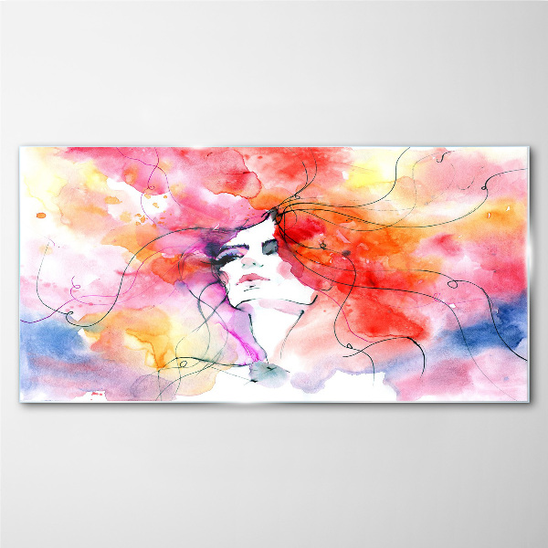 Women abstract Glass Print