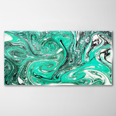 Turquoise swirls of abstraction Glass Print
