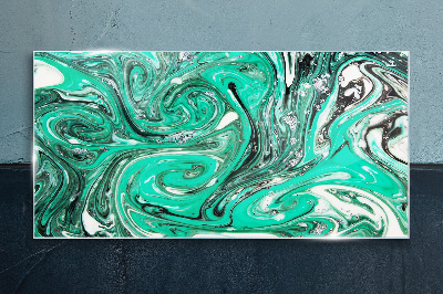Turquoise swirls of abstraction Glass Print