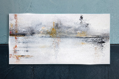 Abstract landscape in shades of gray Glass Print