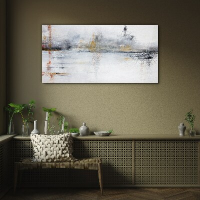 Abstract landscape in shades of gray Glass Print