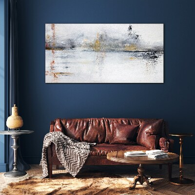Abstract landscape in shades of gray Glass Print