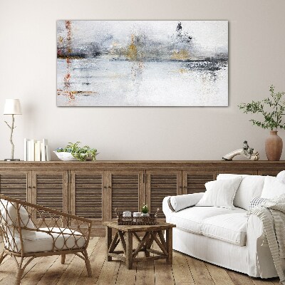 Abstract landscape in shades of gray Glass Print