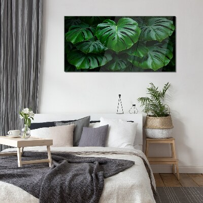 Modern plant leaves Glass Print