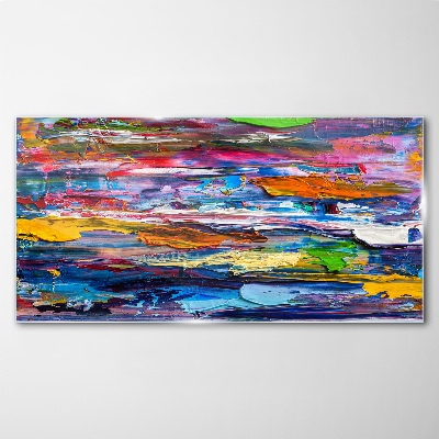 Colorful abstract landscape Glass Print