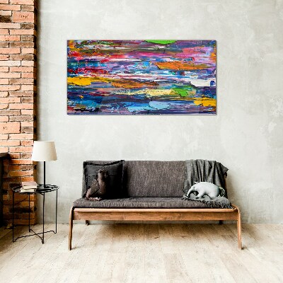 Colorful abstract landscape Glass Print