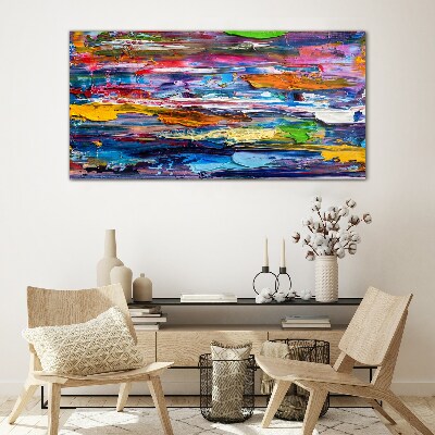 Colorful abstract landscape Glass Print