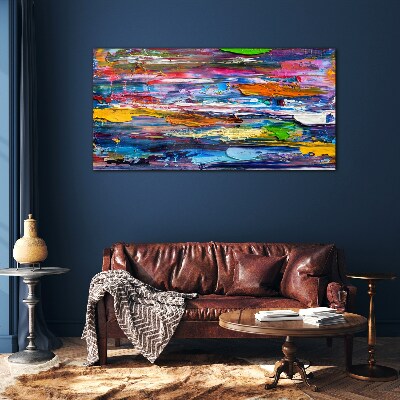 Colorful abstract landscape Glass Print