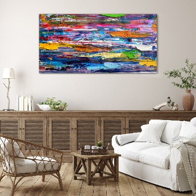Colorful abstract landscape Glass Print