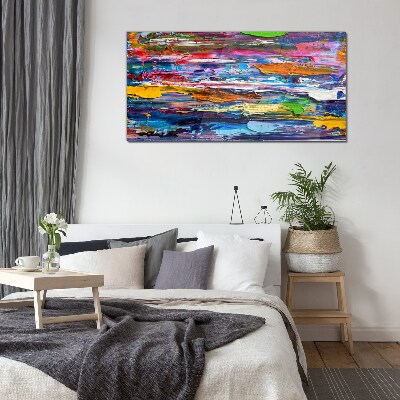 Colorful abstract landscape Glass Print