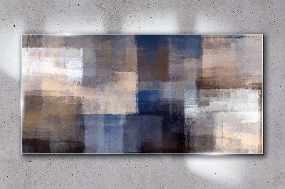 Abstract mosaic in shades of blue Glass Wall Art
