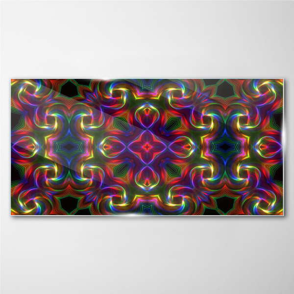 A colorful mosaic of light patterns Glass Print