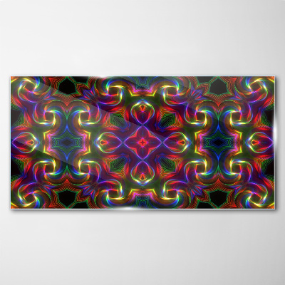 A colorful mosaic of light patterns Glass Print