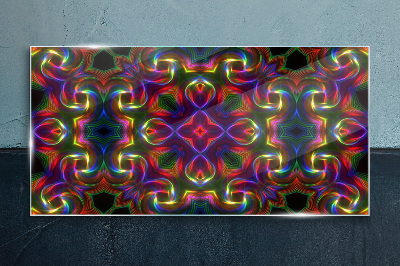 A colorful mosaic of light patterns Glass Print