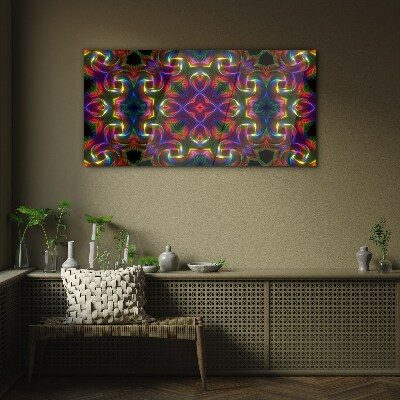 A colorful mosaic of light patterns Glass Print